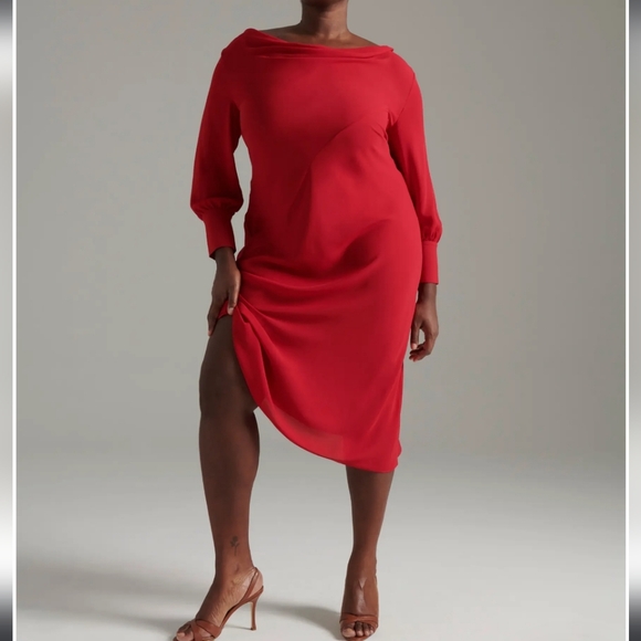 Pari Passu Millie Bias Midi Dress Scarlett Party Event Cocktail Size 18 Plus - Picture 1 of 13